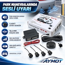 Mfk Bb03 Universal Ses Ayarlı Siyah 4 Sensörlü Park Sistemi 18,5 Mm