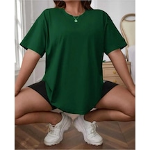 Kozia Outdoors Malkoçbey Baskısız Oversize Unisex Basic T-şhirt Yeşil Yeşil