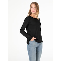 Colin's  Regular Fit Bisiklet Yaka Kadın Siyah Kazak CL1046444_Q1.V1_BLK