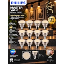 12 Adet Philips 9.5w 3000k Sarı Işık E27 Duylu 760 Lümen Dim Edilebilir Par30 Ampul