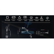 North Bayou Nb F5-gr Gaming 32-60 İnç Monitör Kolu 2-20 Kg Rgb Işıklı Yüksek Taşıma Kapasiteli Profe