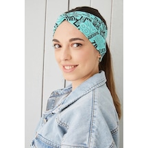 Eşşiz Desenli Bandana Saç Bandı Ekstra Yumuşak Esnek Doğal Pamuklu Penye - Tek Ebat / Turquaz Turquaz