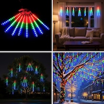 Go İthalat 10&amp Apos Lu 45 Cm Uzunluğunda Plastik Meteor 2m Kablo Led Usb Rgb Ağaç Işığı Renk De Beyaz - Çok Renkli