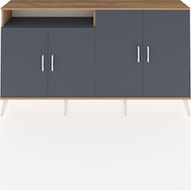 Arges Konsol 4 Raflı 4 Kapaklı 176x30x99 Çam-antrasit Antrasıt/antrasıt - Atlas Çam