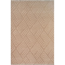 Plato Halı Opqo Ekselans Premium Oturma Odası, Salon, Antre Yıkanabilir Polyester Kaymaz Taban Dark Bej Halı