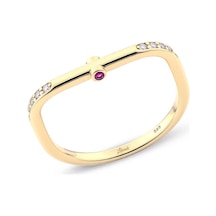 Ruby Axis Gold Ring Sarı