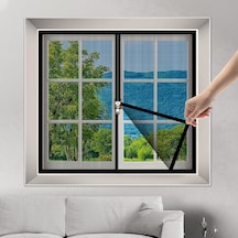 Sivrisinek Önleyici Fermuarlı Pratik Kullanım Kendinden Yapışkanlı Pencere Sineklik 120 150cm Siyah