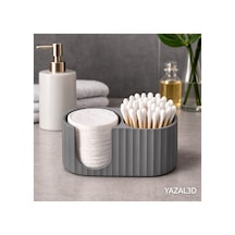 Pamuk Ve Kulak Çubuğu Organizeri, Banyo Düzenleyici Pamukluk Gri - 855339399 Gri