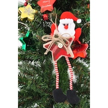 Yılbaşı Çam Ağacı Süsü Düğmeli Yıldız Süslü Sevimli Noel Baba Noel Süs 1 Adet