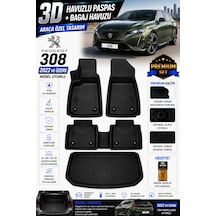 Peugeot 308 2022 Model Uyumlu 3d Araca Özel Havuzlu Paspas+bagaj Havuzu Birebir Uyum