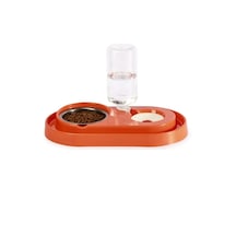 Tineke Hazneli Çelik Taslı Kedi Köpek Mama Su Kabı Seti 500 ML