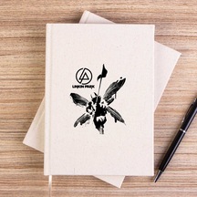 Linkin Park Butterfly Çizgisiz Kanvas Defter Krem