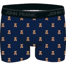 John Frank Dijital Baskılı Modal Boxer White Beyaz
