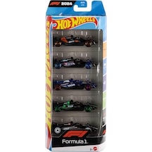 Hot Wheels Formula 1 5'li Araba Seti, F1 Yarış Takımlarından İlham Alan 5 Adet 1:64 Ölçekli Metal Araç, Koleksiyona Uygun Yarış Arabaları, Jgf58