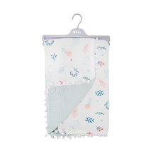 Sebi Bebe Ponponlu Müslin Çift Kat Battaniye 70X90Cm 9212 Ib62421