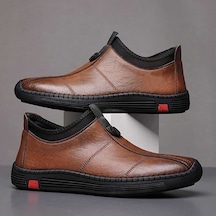 Shanshan Nefes Alabilir Deri Günlük Erkek Ayakkabısı - Kahverengi