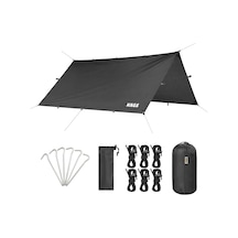 Tarp Gölgelik Tente, Taşınabilir Örtü Branda Çok İşlevli Outdoor Açık Hava Kamp Seyahat Tente Branda Güneşlik Karavan Tente Yan Çadır Gölgelik - 300x400 Cm - Siyah
