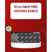 Usb Type-c Destekli 10 Lu Grup Priz Termal Korumalı 2m Kablo 2500w Diğer Usb Type-c Destekli 10 Lu Grup Priz Termal Korumalı 2m Kablo 2500w Diğer