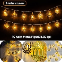 Ramazan Ayına Özel Karışık Figürlü Metal Led Işıklar Süsleme Işığı Pilli Gün Işığı Dekoratif Süs Dek Çok Renkli
