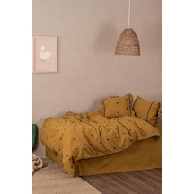 Ecocotton Larina Hardal %100 Organik Pamuk Müslin Nakışlı Bebek Nevresim Takımı