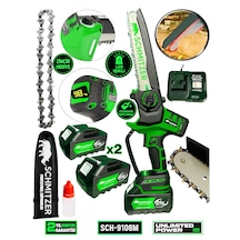 Schmitzer SCH-9108Y 21V Pro Metal Dişli Çift Akülü Çelik Şansuzan Şarjlı Dal Ağaç Budama Makinesi Testeresi