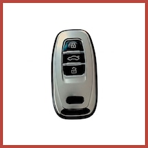 Bezos Audi A4-a5-a6-a7-q5-q7 Sustasız Uyumlu Silikon Oto Anahtar Kumanda Kabı Kılıf Gri Erdotıca