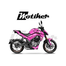 Cf Moto 250nk Hello Kitty Pembe Beyaz Tasarımı Sticker Etiket Mod