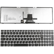 Laptopshop Lenovo Uyumlu Ideapad 500-15Acz Notebook Klavye Gümüş Işıklı 547134202