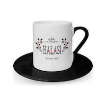 Kişiye Özel Yılın En İyi Halası Siyah Türk Kahvesi Fincanı