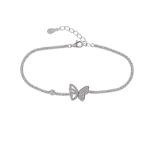 Kelebek Model 925 Ayar Gümüş İnce Suyolu Kadın Bileklik Gümüş