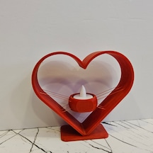 Masa Lambası 3d Baskı Kalpli - Kırmızı-