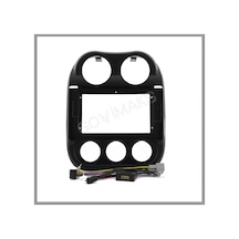 Govimaks Jeep Compas 2010-2016 Uyumlu Çerçeve 10'' Siyah Androıd Multimedya Çerçevesi - Soket+canbus