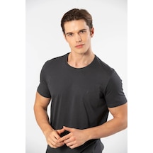 Cacharel 2169 Erkek Modal Pamuk Bisiklet Yaka Kısa Kollu T-shirt-antrasit Antrasit