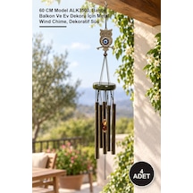 4 Adet Metal Rüzgar Çanı 60 Cm Model Alk3500, Bahçe Balkon Ve Ev Dekoru İçin Metal Wind Chime, Dekoratif Süs