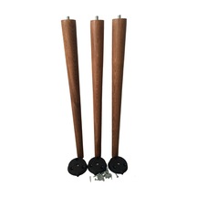 3 Adet Ceviz Vernikli Konik Ahşap Masa Ayağı 70 Cm Açılı Aparat Ve Montaj Vidası Dahil Kayın Ağacı