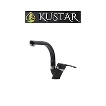 Kustar Tyal Kısa Mix Aç Kapa Banyo Lavabo Bataryası Siyah