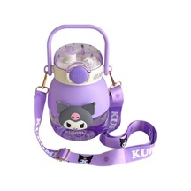 Eğlenceli Çocuk Baskılı Desenli Kupa Okul Ve Spor Aktiviteleri İçin Renkli Karakterli Bardak Mor