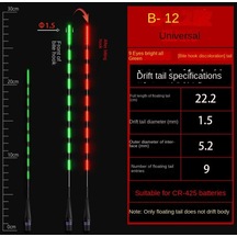 1 Adet Aydınlık Led Balıkçılık Akıllı Şamandıra Üst Süper Parlak Gece Balıkçılığı Şamandıra Üst Cr425 Pil B12-bite Hook Color Change