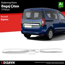 S-dizayn Renault Express Krom Bagaj Çıtası 3 Prç. 2021 Üzeri A+ Kalite