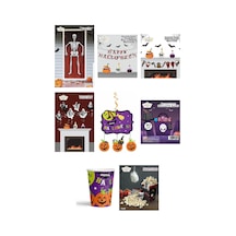 Halloween Bloody Parti Süsleme Seti - Karton İskelet, Banner, Tavan Süsü, Bardak Ve Mısır Kutusu 0 - 99