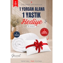Moon Tek Kişilik Yorgan 1 Yorgan + 1 Yastık  Ultra Yumuşak 4 Mevsim Konforlu Uyku Seti Beyaz