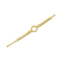 Altın Kaplama İmitasyon Zirkon Taşlı İtalyan Çeyrek Çerçeve Bileklik Blk-1172 Altın