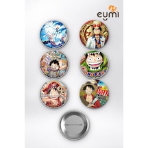 One Piece Monkey D. Luffy Gear 5 Sun God Çanta Süsü Rozet İğneli Buton Rozet Seti 58 Mm 6'lı Çok Renkli