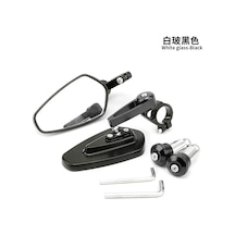 Vkemall Dayanıklı Cnc Alüminyum Motosiklet Retro El Aynası - Kolay Kullanım, Kompakt Tasarım, Siyah Beyaz Cam