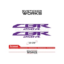 Honda Cbr 250r Sticker Uyumlu Yazı Yüksek Kalite Özel Kesim Folyo 2'li Set Mor
