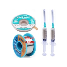 Soldering Wıre 63 Sn-37 Pb Lehim Teli 40 Gr. 03 Mm Flux Lehim Toplama Lehim Emme Fitili 3,5mm Seti 3in1arada St03