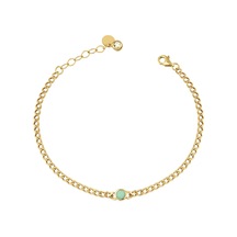 Debora Jewelry 14 Ayar Altın Yeşil Kuvars Taşlı Bileklik