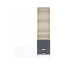Arges Dolap 4 Raflı 3 Çekmeceli 60x30x221 Aytaşı-antrasit Aytaşı