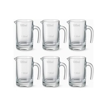 Tr 6'li Cam Sosluk Seti 100 Ml Ölçekli Kulplu Sos Kabı, Şeffaf Mini Ölçü Bardağı, Kahvaltı, Tatlı Ve Mutf Diğer