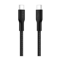 Eco Örgülü Usb-c - Usb-c Kablosu, 1 M, 240 W, Yumuşak, Esnek Hızlı Şarj Kablosu, 16, Galaxy S25, 9, Macbook, İpad Pro Ve Daha Fazlası İçin Tip-c Şarj Kablosu - Siyah Usb 2.0